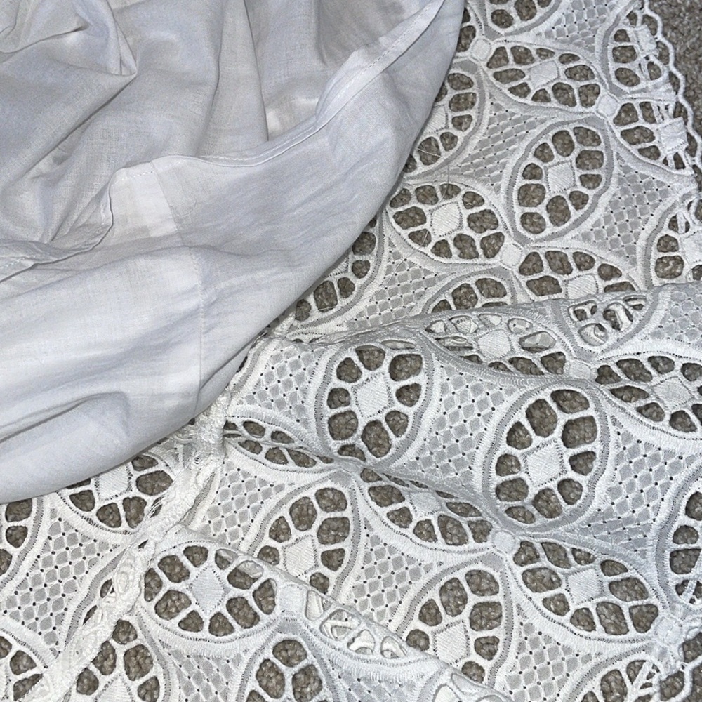 Sandro Corentin Cotton Lace Mini Dress in White, size XS - Picture 6 of 6
